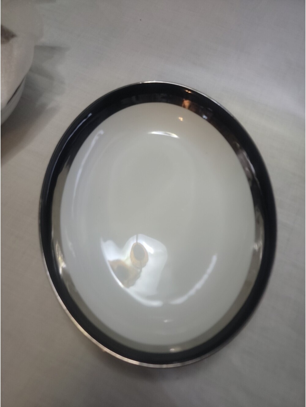 Tradition Fine China GEMINI Oval Platter 14” Black Platinum Rim Multiple Availab